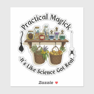 Praktische Magie – Hexentränke & Science Meme Aufkleber