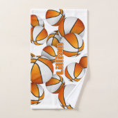 praktische Sportgeschenke orange weiße Basketball Handtuch (Handtuch)
