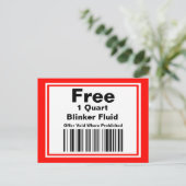 Praktischer Joke Blinker Fluid Coupon Postkarte (Stehend Vorderseite)