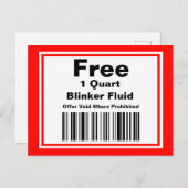 Praktischer Joke Blinker Fluid Coupon Postkarte (Vorne/Hinten)