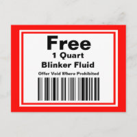 Praktischer Joke Blinker Fluid Coupon