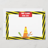 Praktischer Mann repariert Jungs zum Geburtstag Ei Einladung (Rückseite)