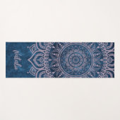 Praktisches Mongramm Mandala blau schönes Yoga Yogamatte (Vorderseite (Horizontal))