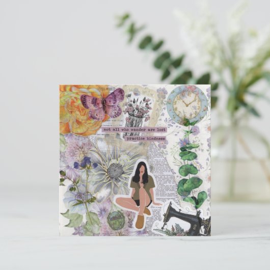 Praktizieren Sie die Grußkarte für den Kindness-Fl (Stehend Vorderseite)