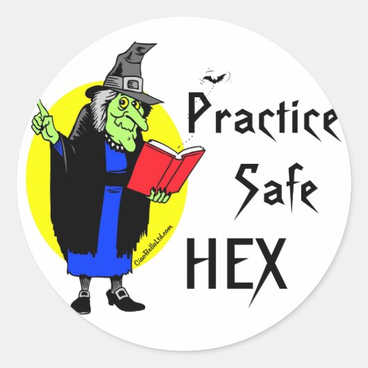 Praktizieren Sie Safe Hex Runder Aufkleber (Vorderseite)