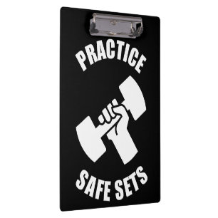 Praktizieren Sie sichere Sets - Fitnessraum-Spaß Klemmbrett