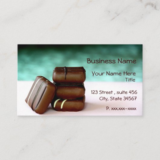 Praline-Visitenkarten Visitenkarte (Vorderseite)