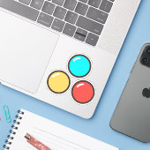 Pralinen Aufkleber (Laptop mit iPhone)