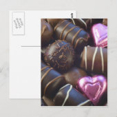 Pralinen mit rosa Folie Postkarte (Vorne/Hinten)