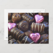 Pralinen mit rosa Folie Postkarte (Vorne/Hinten)