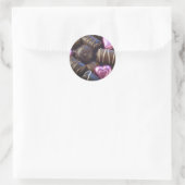 Pralinen mit rosa Folie Runder Aufkleber (Tasche)