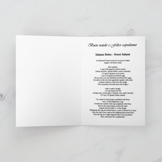 Pralinenbuon Feiertagskarte (Innenseite)