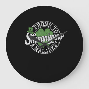 Prall to Shenanigans & Malarkey Kleeblatt St Patri Große Wanduhr