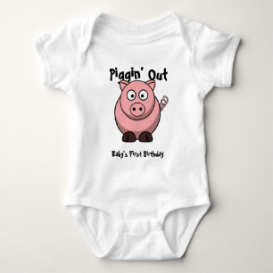 Pralles rosa Piggy Baby-T-Shirt Baby Strampler