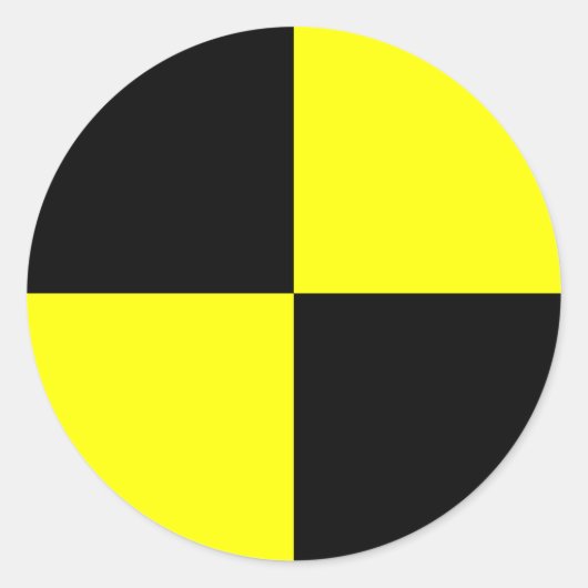 Prallkleber | schwarz und gelb runder aufkleber (Vorderseite)