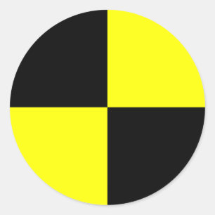 Prallkleber   schwarz und gelb runder aufkleber