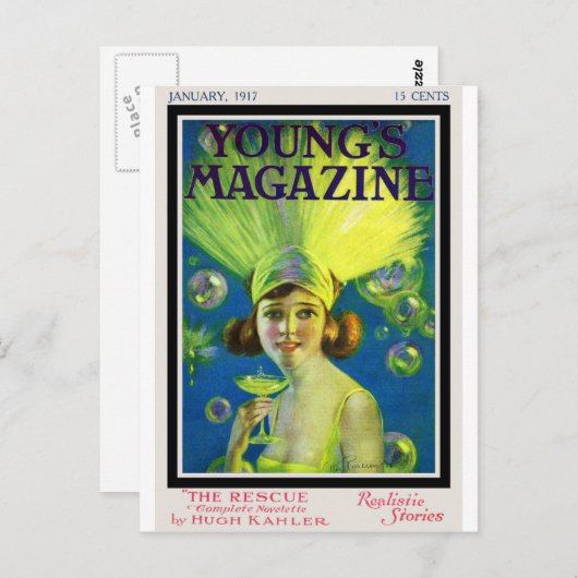 Prallplatte Champagne u. Blasen-antikes Titelseite Postkarte (Vorne/Hinten)