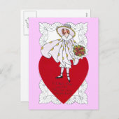 Prallplatte, Herzund DoilyVintager Valentine Feiertagspostkarte (Vorne/Hinten)