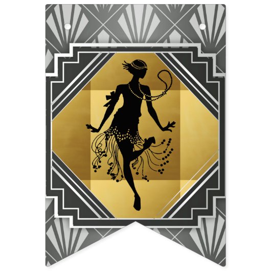 Prallplatten-Kunst-Deko Gatsby 6 Fuß-Flaggen-Fahne Wimpelkette (Zweite Fahne)