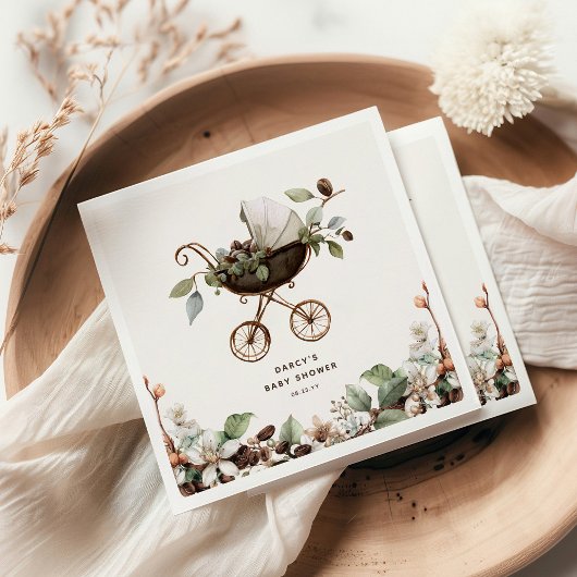 Pram 'Baby is Brewing' Coffee Baby Shower Serviette