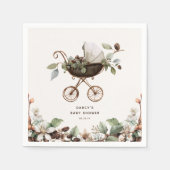 Pram 'Baby is Brewing' Coffee Baby Shower Serviette (Vorderseite)