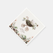 Pram 'Baby is Brewing' Coffee Baby Shower Serviette (Ecke)