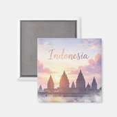 Prambanan Temple Indonesia Sunset Magnet (Vorderseite/Rückseite)