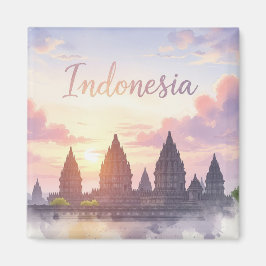 Prambanan Temple Indonesia Sunset Magnet