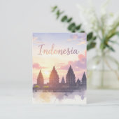 Prambanan Temple Indonesia Sunset Postkarte (Stehend Vorderseite)