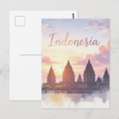 Prambanan Temple Indonesia Sunset Postkarte (Vorne/Hinten)