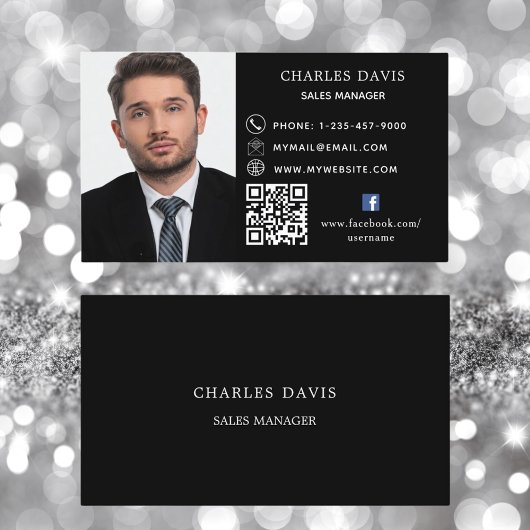 Prämie für das Facebook-Foto mit Schwarz-weißem QR Visitenkarte