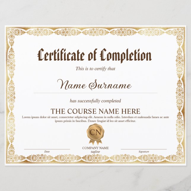 Prämie für ein elegantes Diplom (Vorderseite)