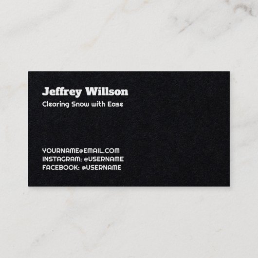 Prämie für Schneepflug Visitenkarte (Rückseite)