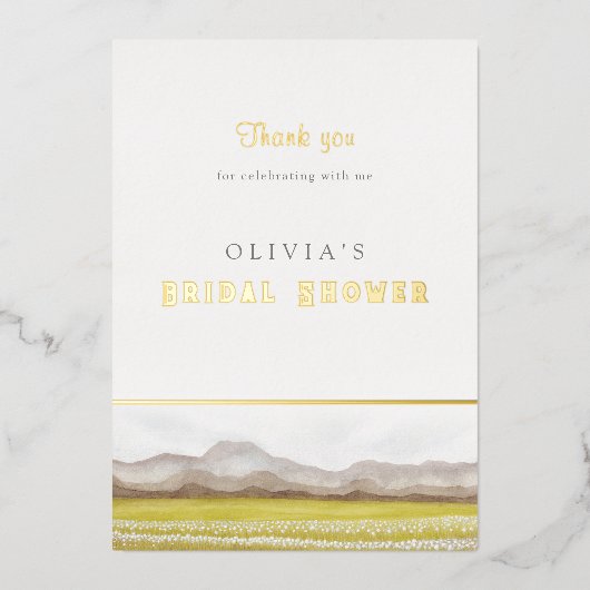 Prämien im Brautparty Bloom Danke, Card Folieneinladung (Vorderseite)