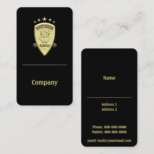 Prämien-Jäger-Agent Visitenkarte (Vorne/Hinten)