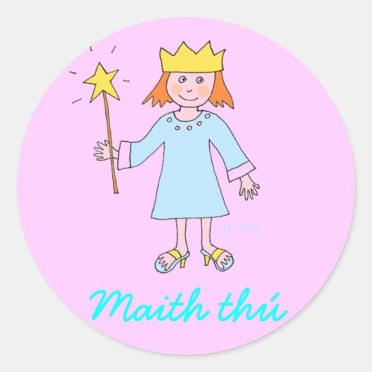 Prämienaufkleber für Princess in irischer Sprache Runder Aufkleber (Vorderseite)