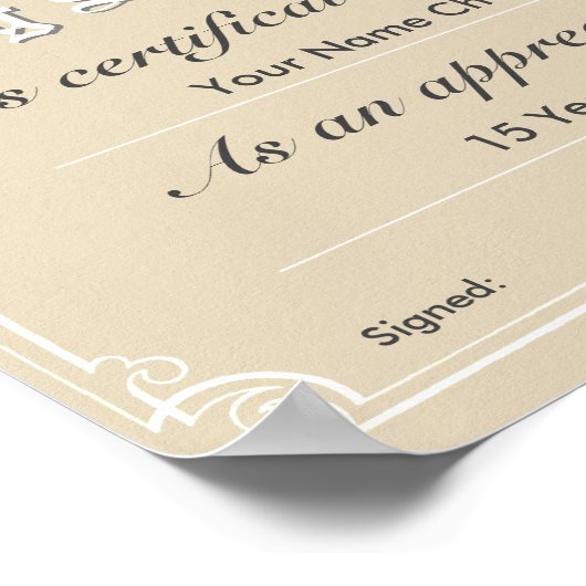 Prämienausweis für Unternehmen Poster (Ecke)