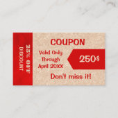 Prämiencoupon-Diskontkarte Rabattkarte (Vorderseite)