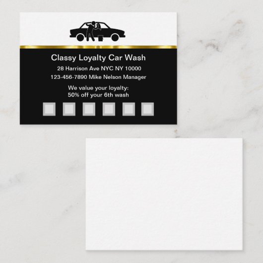 Prämienkarten für Classy Car Wash Kundentreue Treuekarte (Vorne/Hinten)