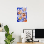 Prämierte handgemalte abstrakte Blumen Poster (Heimbüro)