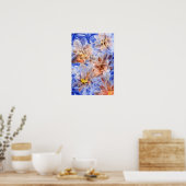 Prämierte handgemalte abstrakte Blumen Poster (Küche)