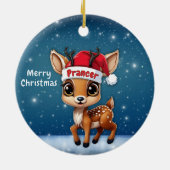 Prancer Baby Deer, Fawn, Doe, Reindeer🦌 🎄 Keramik Ornament (Hinten)