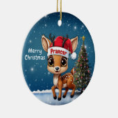 Prancer Baby Deer, Fawn, Doe, Reindeer🦌 🎄 Keramik Ornament (Rechts)