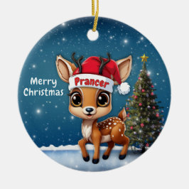 Prancer Baby Deer, Fawn, Doe, Reindeer🦌 🎄 Keramik Ornament