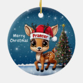 Prancer Baby Deer, Fawn, Doe, Reindeer🦌 🎄 Keramik Ornament (Hinten)