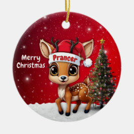 Prancer Baby Deer, Fawn, Doe, Reindeer🦌 🎄 Keramik Ornament