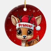 Prancer Baby Deer, Fawn, Doe, Reindeer🦌 🎄 Keramik Ornament (Hinten)