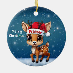 Prancer Baby Reh, Hirschkalb, Reh, Rentier🦌 🎄 Keramik Ornament