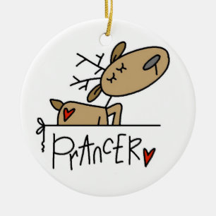 Prancer die Ren-Weihnachtsandenken-Verzierung Keramikornament