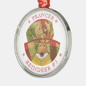 PRANCER REINDEER Premium RUNDFUNK Ornament Aus Metall (Links)